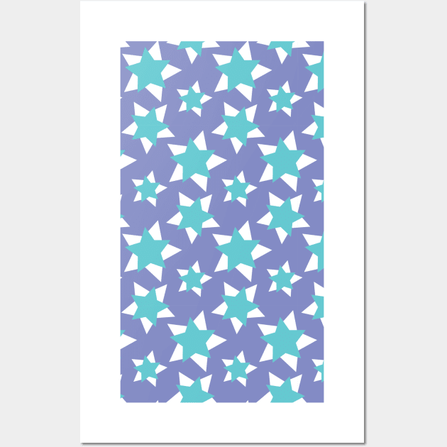 Akos | Colorful Stars Pattern Wall Art by jeeneecraftz